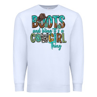 Boots And Bling Its A Cowgirl Thing Premium Sweatshirt | Teevron