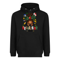 Black registrar life afro messy bun Heavyweight Hoodie - texasbilliewilder