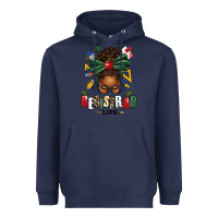 Navy registrar life afro messy bun Heavyweight Hoodie - texasbilliewilder