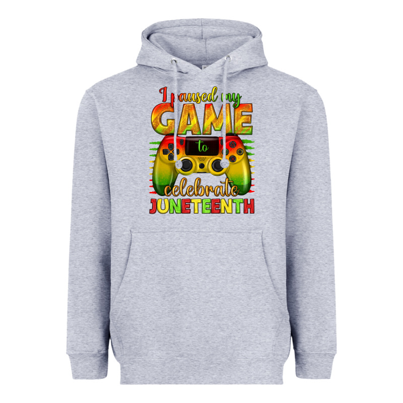 I Paused My Game Celebrate Juneteenth Heavyweight Hoodie by texasbilliewilder | Teevron