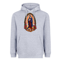 Heather Grey Our Lady Of Guadalupe Heavyweight Hoodie - RanaPortraitStore