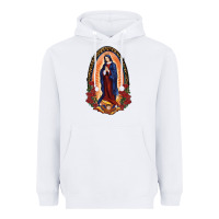 White Our Lady Of Guadalupe Heavyweight Hoodie - RanaPortraitStore