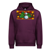Mauve Wine christmas tree with snowman Urban Hoodie - AdoDesignShop