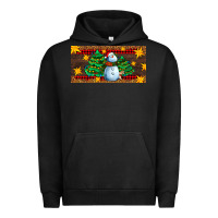 Pigment Black christmas tree with snowman Urban Hoodie - AdoDesignShop