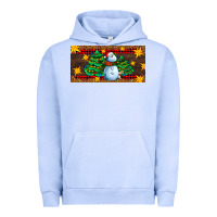 Pigment Grape Ice christmas tree with snowman Urban Hoodie - AdoDesignShop