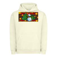 Pigment Pistachio christmas tree with snowman Urban Hoodie - AdoDesignShop