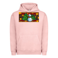 Pigment Salmon christmas tree with snowman Urban Hoodie - AdoDesignShop