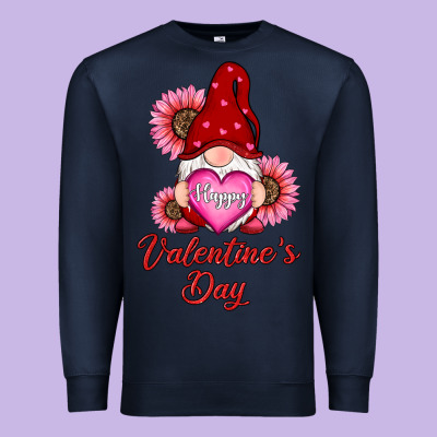 Happy Valentine's Day Gnomes With Sunflower Premium Sweatshirt Designed By Ranaportraitstore