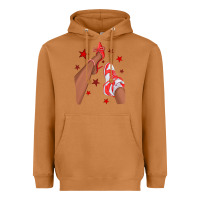 Meerkat Bright Red Afro Girl Sneakers and Heels Heavyweight Hoodie - texasbilliewilder