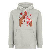 Moon Dust Bright Red Afro Girl Sneakers and Heels Heavyweight Hoodie - texasbilliewilder