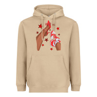 Mushroom Bright Red Afro Girl Sneakers and Heels Heavyweight Hoodie - texasbilliewilder