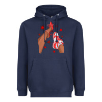 Navy Bright Red Afro Girl Sneakers and Heels Heavyweight Hoodie - texasbilliewilder
