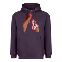 Plum Bright Red Afro Girl Sneakers and Heels Heavyweight Hoodie - texasbilliewilder