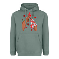 Sage Bright Red Afro Girl Sneakers and Heels Heavyweight Hoodie - texasbilliewilder
