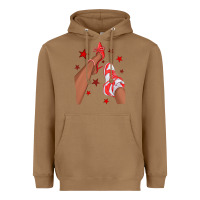 Toasted Coconut Bright Red Afro Girl Sneakers and Heels Heavyweight Hoodie - texasbilliewilder