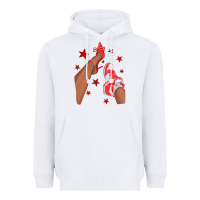 White Bright Red Afro Girl Sneakers and Heels Heavyweight Hoodie - texasbilliewilder