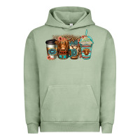 Pigment Oil Green serape floral longhaired cow coffee cups Urban Hoodie - Jasminsmagicworld