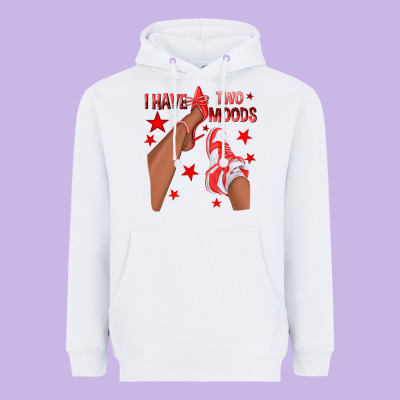Bright Red I Have Two Moods Afro Girl Sneakers Heavyweight Hoodie Designed By Texasbilliewilder