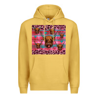 Antique Gold highland cow valentines Premium Hoodie - JahusDesignShop