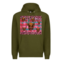 Army Green highland cow valentines Premium Hoodie - JahusDesignShop