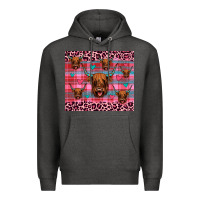 Charcoal Heather highland cow valentines Premium Hoodie - JahusDesignShop
