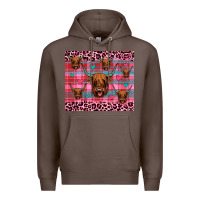 Coffee highland cow valentines Premium Hoodie - JahusDesignShop