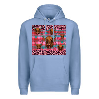 Colony Blue highland cow valentines Premium Hoodie - JahusDesignShop