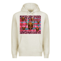 Oatmeal Heather highland cow valentines Premium Hoodie - JahusDesignShop