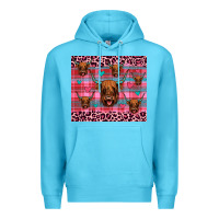 Ocean Blue highland cow valentines Premium Hoodie - JahusDesignShop