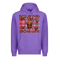 Purple highland cow valentines Premium Hoodie - JahusDesignShop