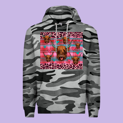Highland Cow Valentines Premium Hoodie Designed By Jahusdesignshop