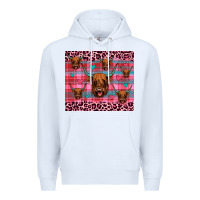White highland cow valentines Premium Hoodie - JahusDesignShop