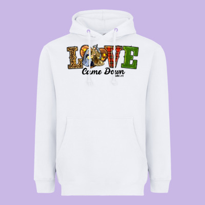 Heavyweight Hoodie Love Came Down Baby Jesus Christmas