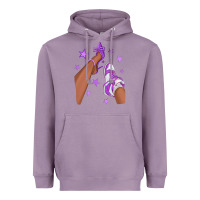 Lavender Purple Afro Girl Sneakers and Heels Heavyweight Hoodie - texasbilliewilder