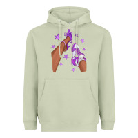 Matcha Purple Afro Girl Sneakers and Heels Heavyweight Hoodie - texasbilliewilder
