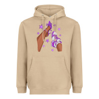Mushroom Purple Afro Girl Sneakers and Heels Heavyweight Hoodie - texasbilliewilder