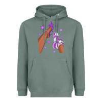 Sage Purple Afro Girl Sneakers and Heels Heavyweight Hoodie - texasbilliewilder