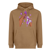 Toasted Coconut Purple Afro Girl Sneakers and Heels Heavyweight Hoodie - texasbilliewilder