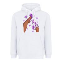 White Purple Afro Girl Sneakers and Heels Heavyweight Hoodie - texasbilliewilder