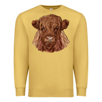 Antique Gold highland cow Premium Sweatshirt - RanaPortraitStore