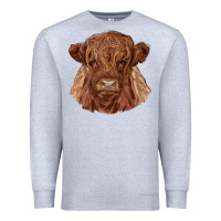 Heather Grey highland cow Premium Sweatshirt - RanaPortraitStore