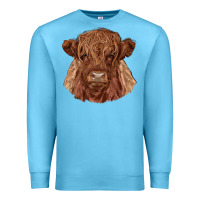 Ocean Blue highland cow Premium Sweatshirt - RanaPortraitStore