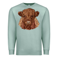 Seafoam highland cow Premium Sweatshirt - RanaPortraitStore