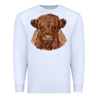 White highland cow Premium Sweatshirt - RanaPortraitStore
