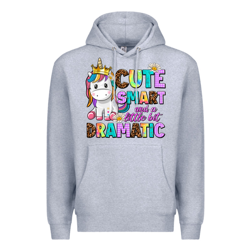 Cute Smart And A Little Bit Dramatic Unicorn Premium Hoodie by AdoDesignShop | Teevron