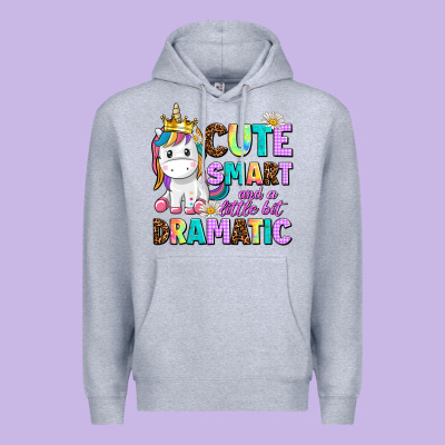 Cute Smart And A Little Bit Dramatic Unicorn Premium Hoodie Designed By Adodesignshop