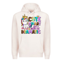 Pale Pink cute smart and a little bit dramatic unicorn Premium Hoodie - AdoDesignShop
