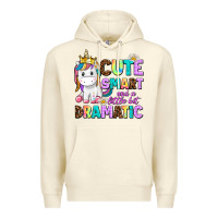 Sandshell cute smart and a little bit dramatic unicorn Premium Hoodie - AdoDesignShop