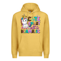 Antique Gold cute smart and a little bit dramatic unicorn Premium Hoodie - AdoDesignShop