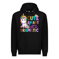 Black cute smart and a little bit dramatic unicorn Premium Hoodie - AdoDesignShop